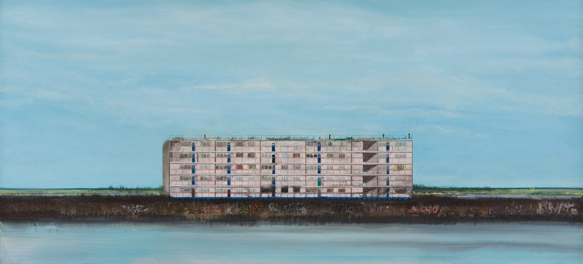 Pink Flats Painting by Jock McFadyen
