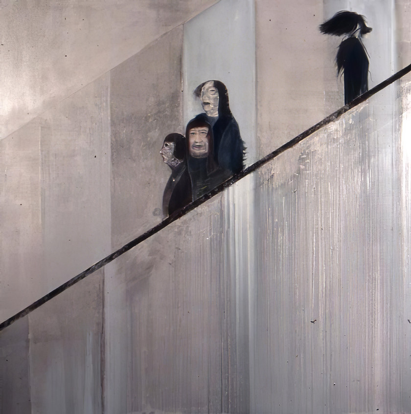 Silver Escalator 3, 1999. Oil on canvas. 203 by 203 cm. Private collection.