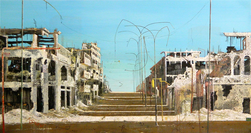 Sirte, 2012. Oil on canvas. 160 by 300 cm. Private collection.